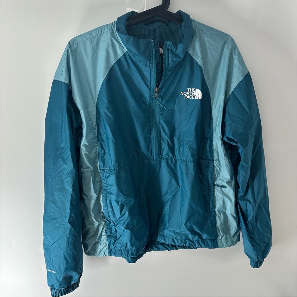 The North Face Teal Colorblock Half-Zip Windbreaker